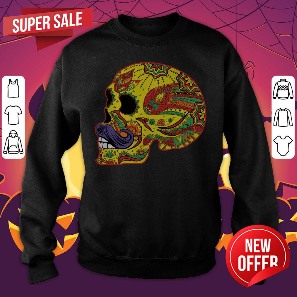 Sugar Skull Mustache - Cinco De Mayo Day Dead Shirt - Image 2
