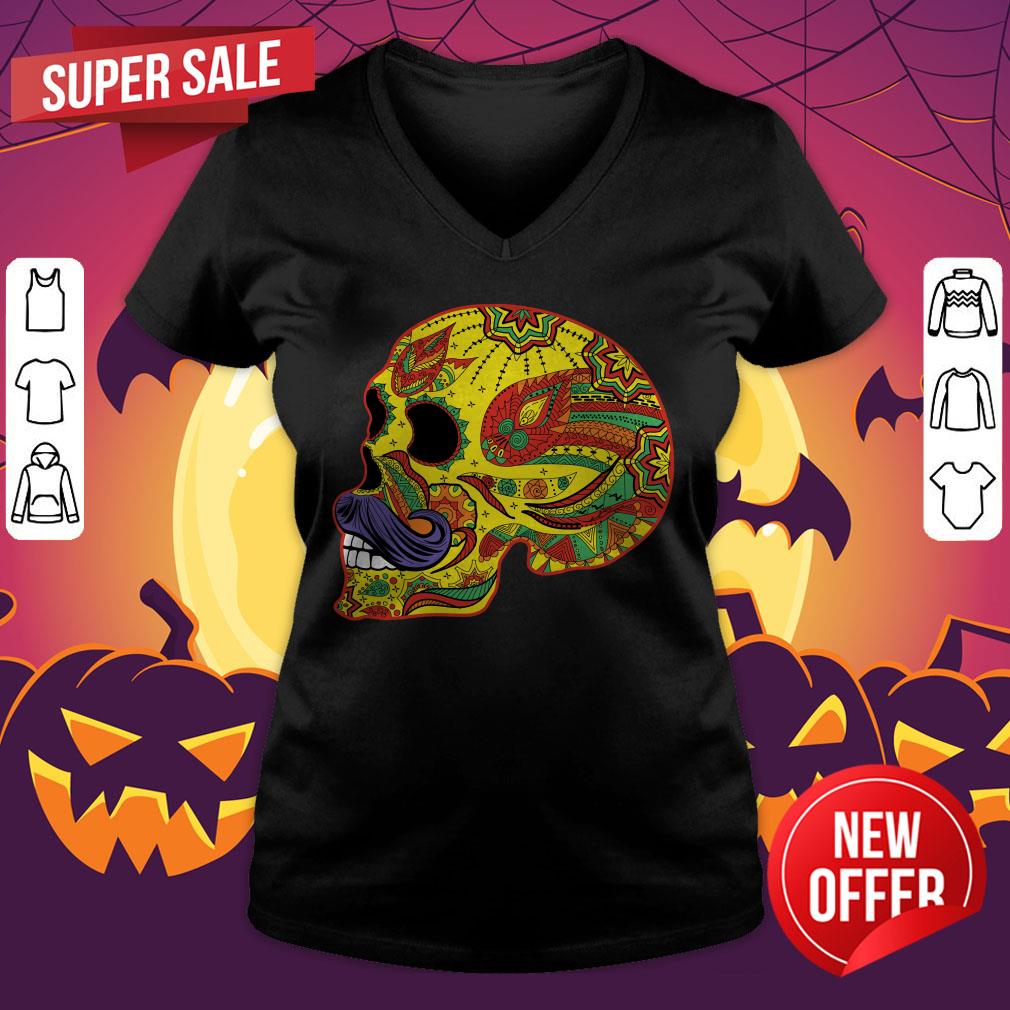 Sugar Skull Mustache - Cinco De Mayo Day Dead Shirt - Image 4