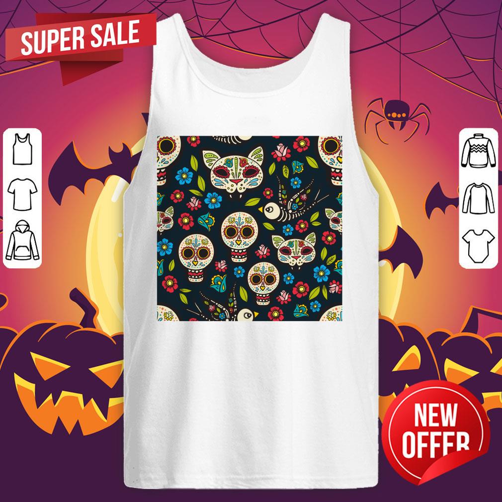 Sugar Skulls Day Of The Dead Dia De Los Muertos In Mexican Shirt - Image 5
