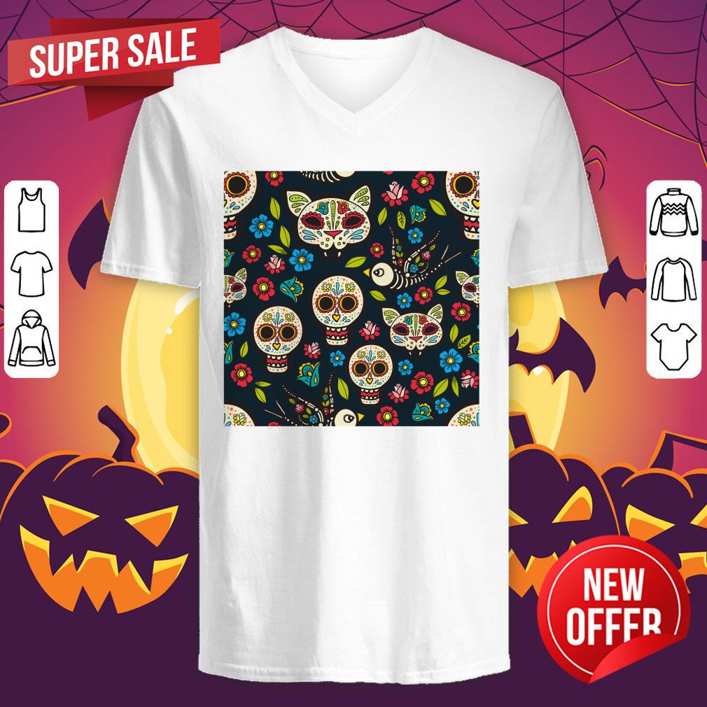 Sugar Skulls Day Of The Dead Dia De Los Muertos In Mexican Shirt - Image 4