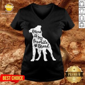 Alternative view of Women's Rescue Is My Favorite Breed Pitbull Dog Pit Bull Mom Gift Shirt
