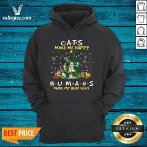 Alternative view of Cool Cats Make Me Happy Humans Make My Head Hurt Ugly Christmas Shirt