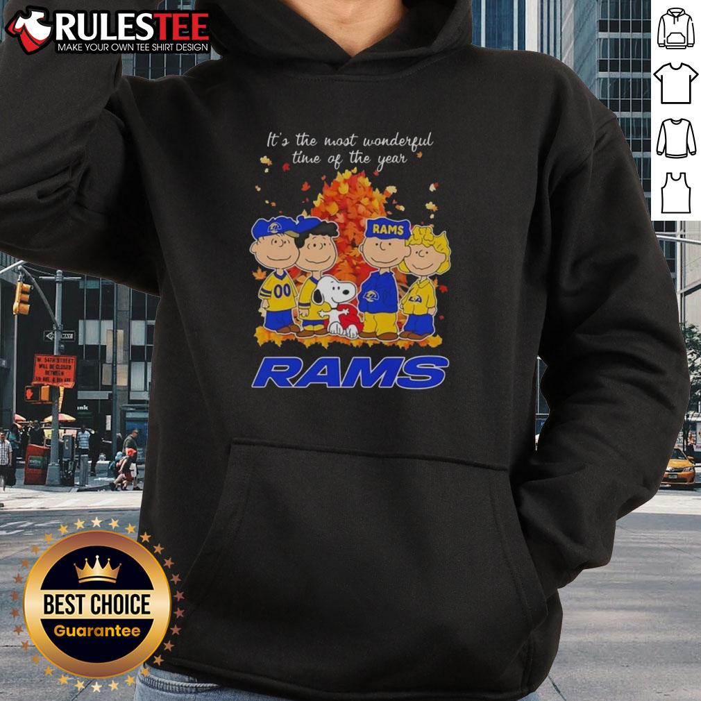 Awesome The Peanuts Character Los Angeles Rams It's The Most Wonderful Time Of The Year T-Shirt - Image 2