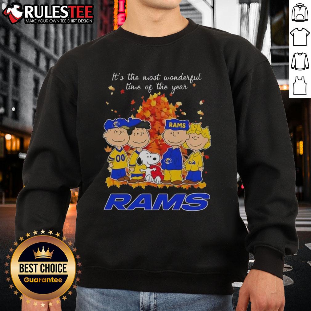 Awesome The Peanuts Character Los Angeles Rams It's The Most Wonderful Time Of The Year T-Shirt - Image 5