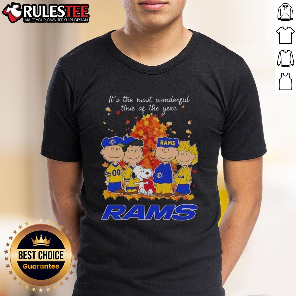 Awesome The Peanuts Character Los Angeles Rams It's The Most Wonderful Time Of The Year T-Shirt