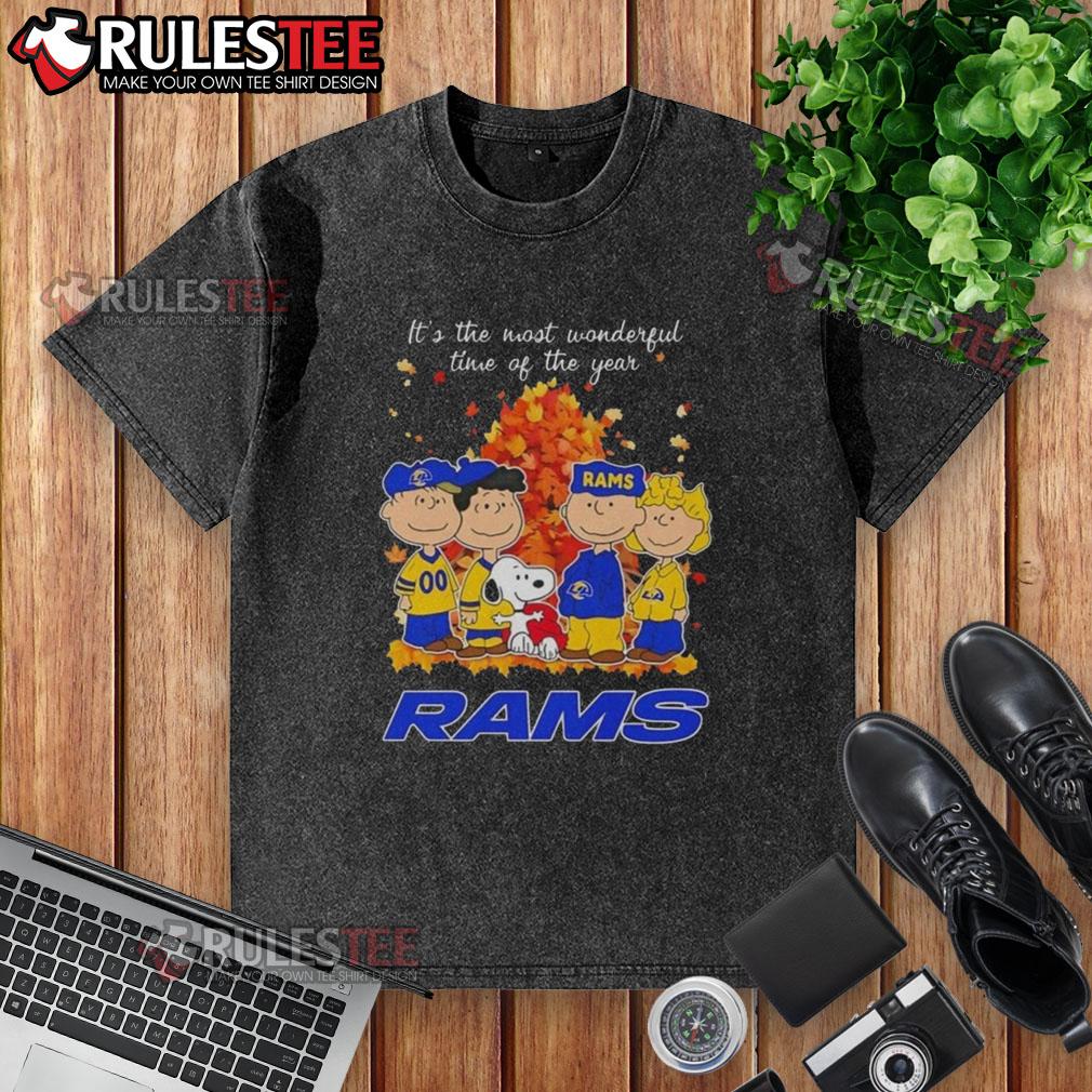 Awesome The Peanuts Character Los Angeles Rams It's The Most Wonderful Time Of The Year T-Shirt - Image 6