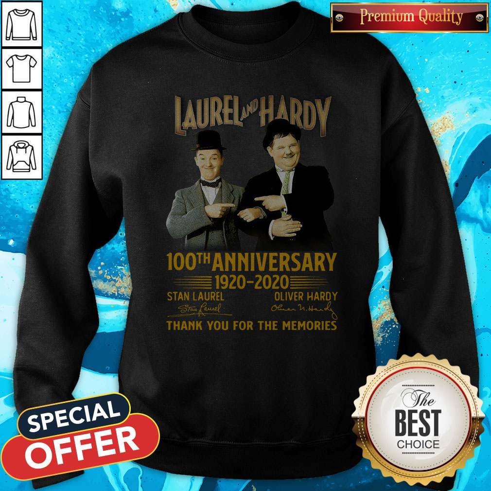Perfect Laurel And Hardy 100th Anniversary 1920 2020 Thank You For The Memories Shirt - Image 5