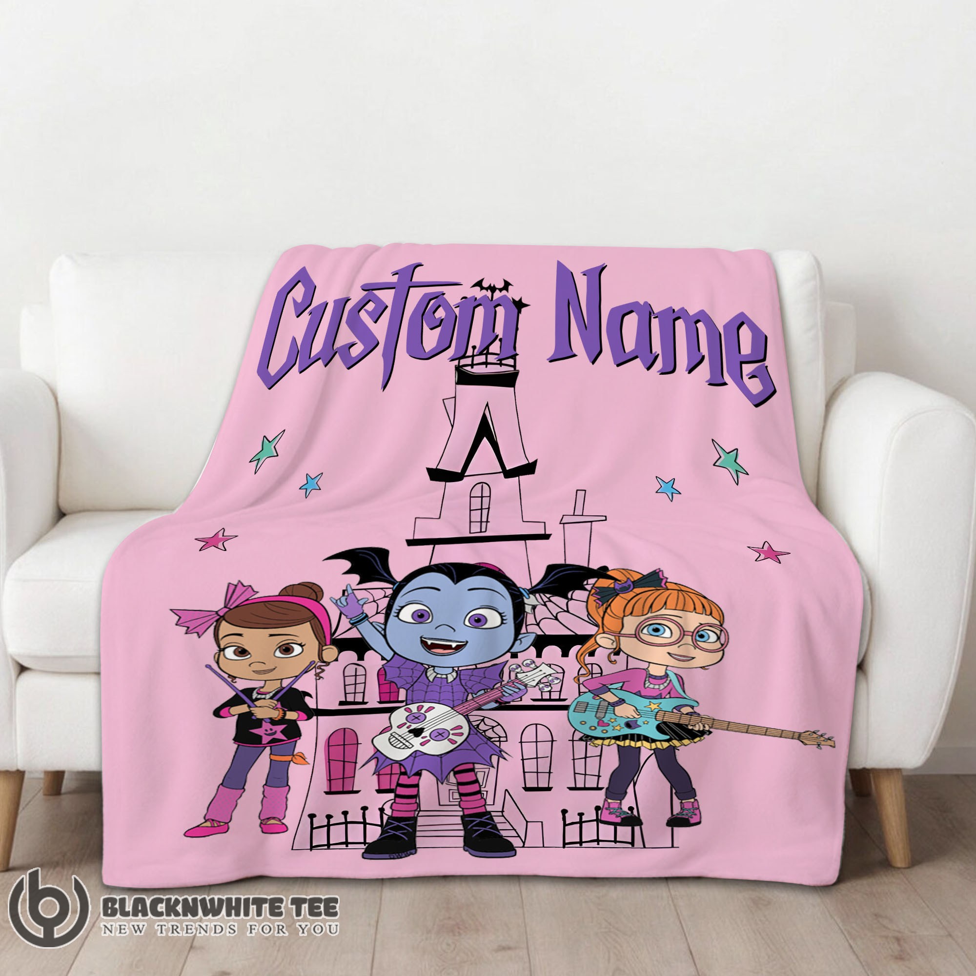 Awesome Perfect Vampirina With Poppy Peepleson & Bridget Drawing Blanket Fleece Customized Blanket - Image 2