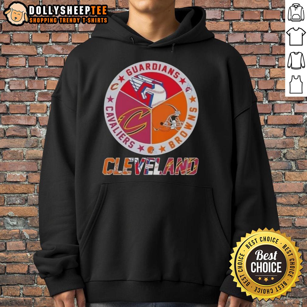 Good Cleveland City Sports Guardians Browns Cavaliers Logo T-Shirt - Image 2