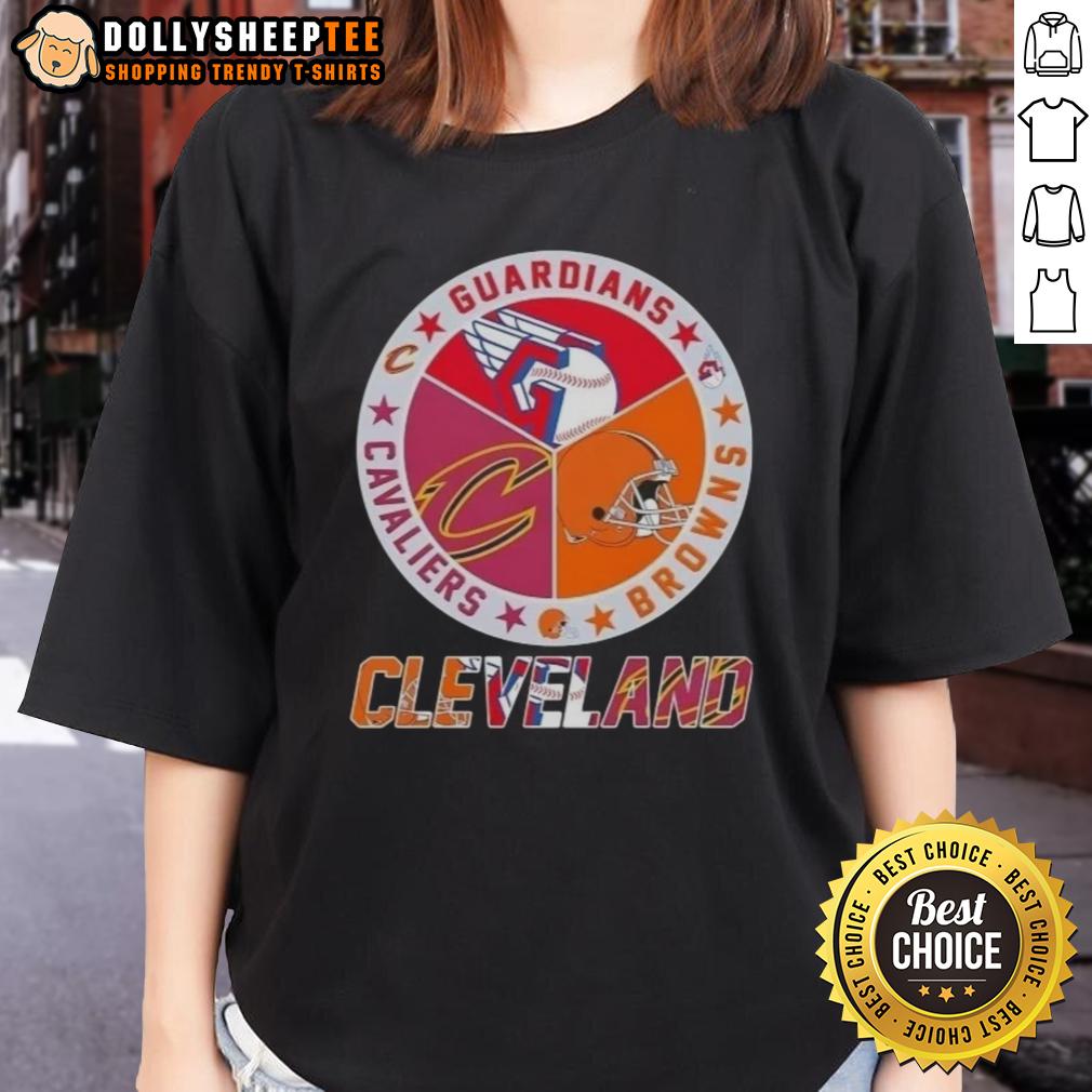 Good Cleveland City Sports Guardians Browns Cavaliers Logo T-Shirt - Image 3