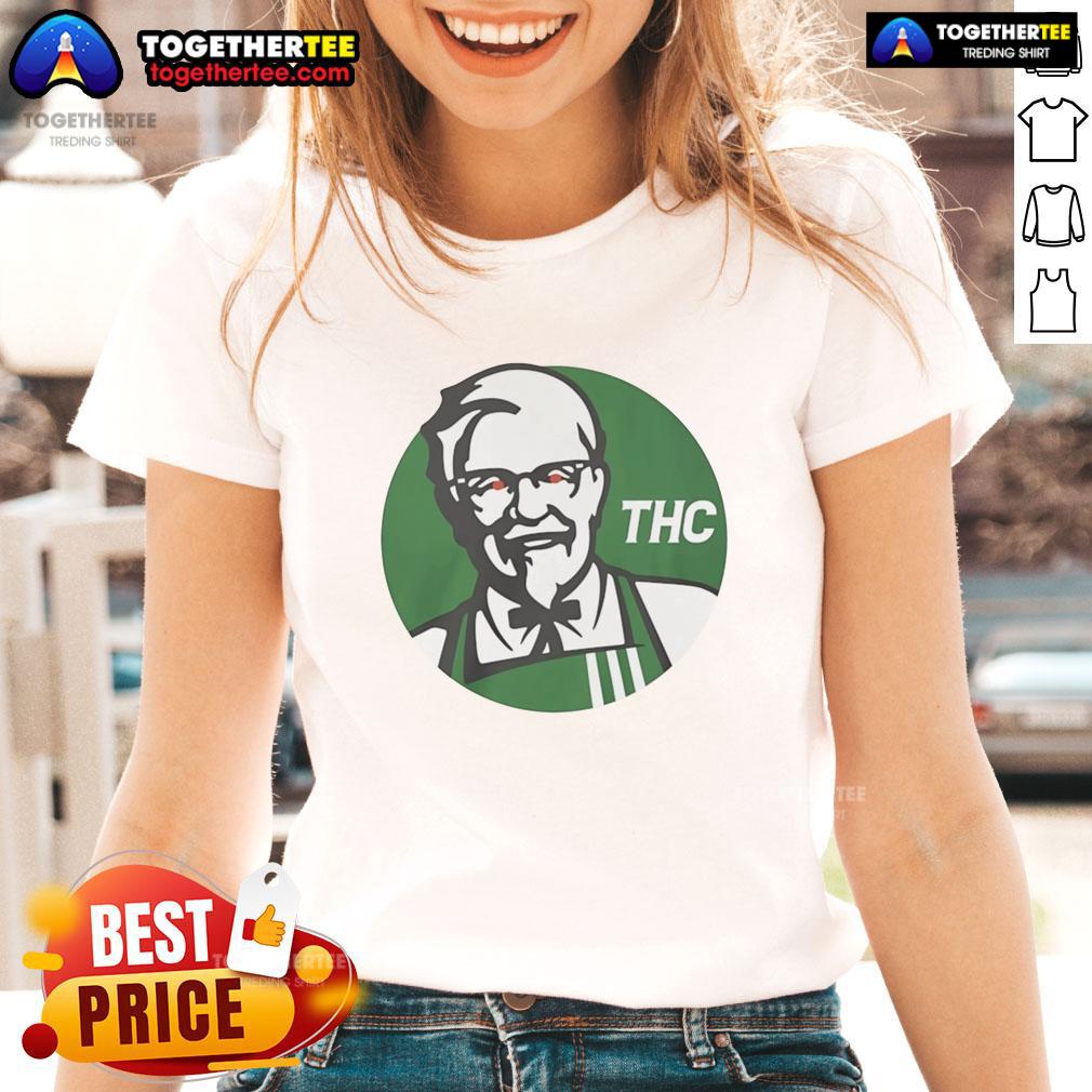 Top KFC X THC Logo Funny T-Shirt - Image 3