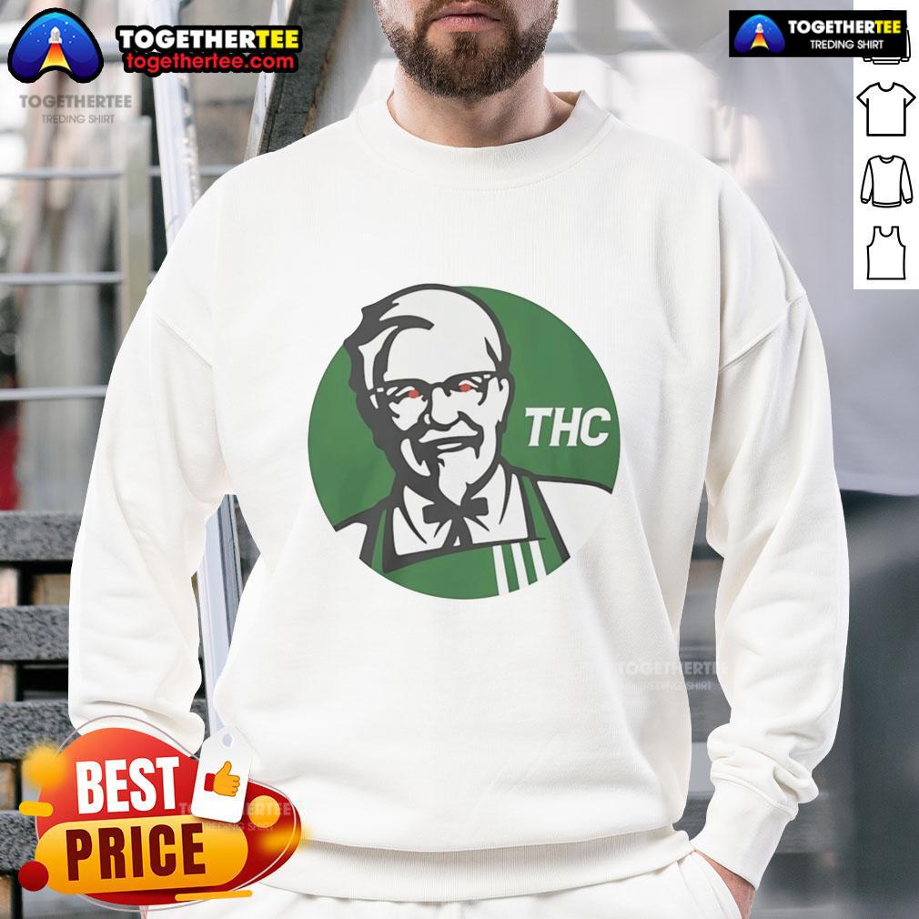 Top KFC X THC Logo Funny T-Shirt - Image 5
