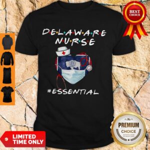 Official Delaware Nurse Heart Stethoscope Delaware Flag Shirt
