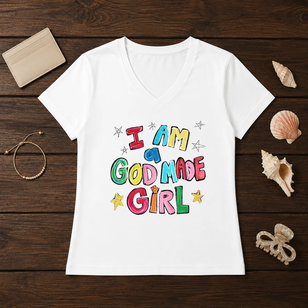 Official I Am A God Made Girl Shirt - Image 2