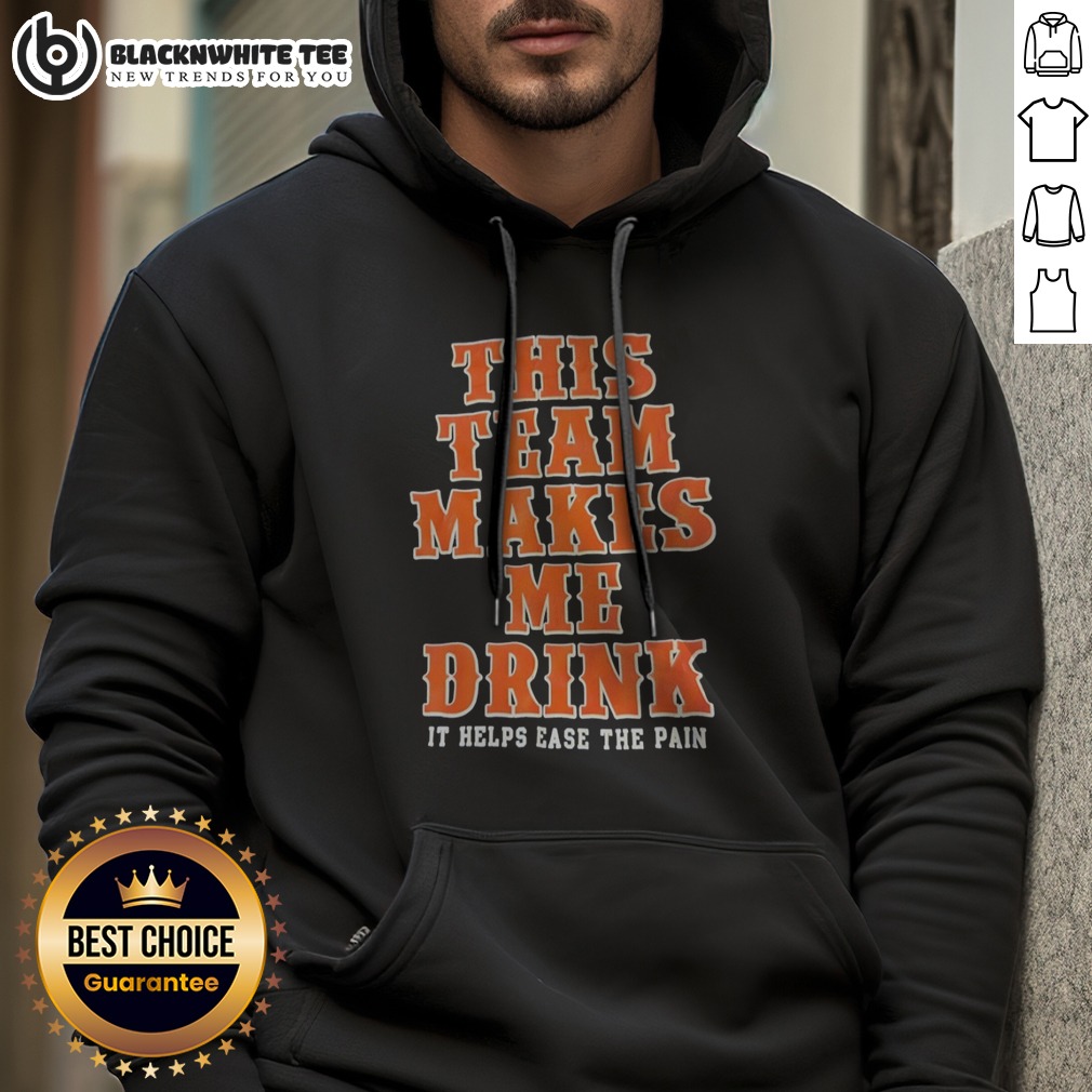 Top This Team Makes Me Drink Orange Blue It Helps Ease The Pain Ny Mets Shirt - Image 2