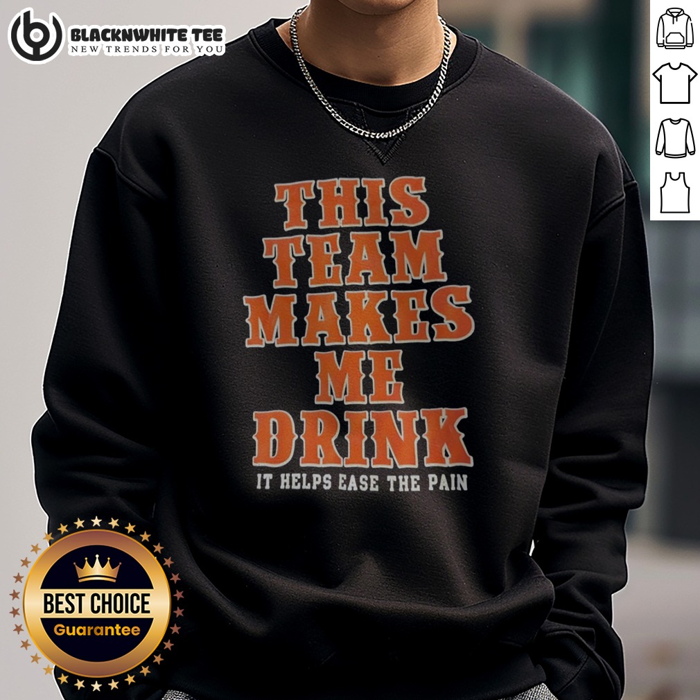 Top This Team Makes Me Drink Orange Blue It Helps Ease The Pain Ny Mets Shirt - Image 4