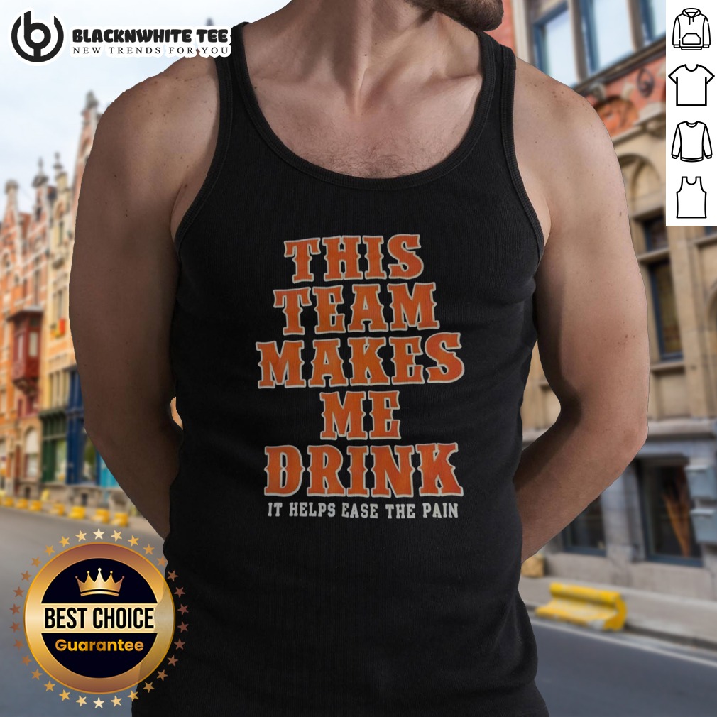 Top This Team Makes Me Drink Orange Blue It Helps Ease The Pain Ny Mets Shirt - Image 5