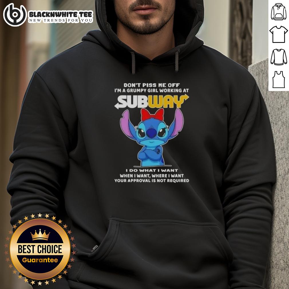 Top Stitch Don't Piss Me Of I'm A Grumpy Girl Working At Subway T-Shirt - Image 2