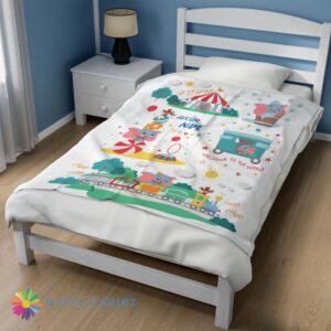 Alternative view of Perfect  Pretty Dumbo Personalized Minky Blanket Circus Elephant Nursery Blanket Fleece Customized Blanket