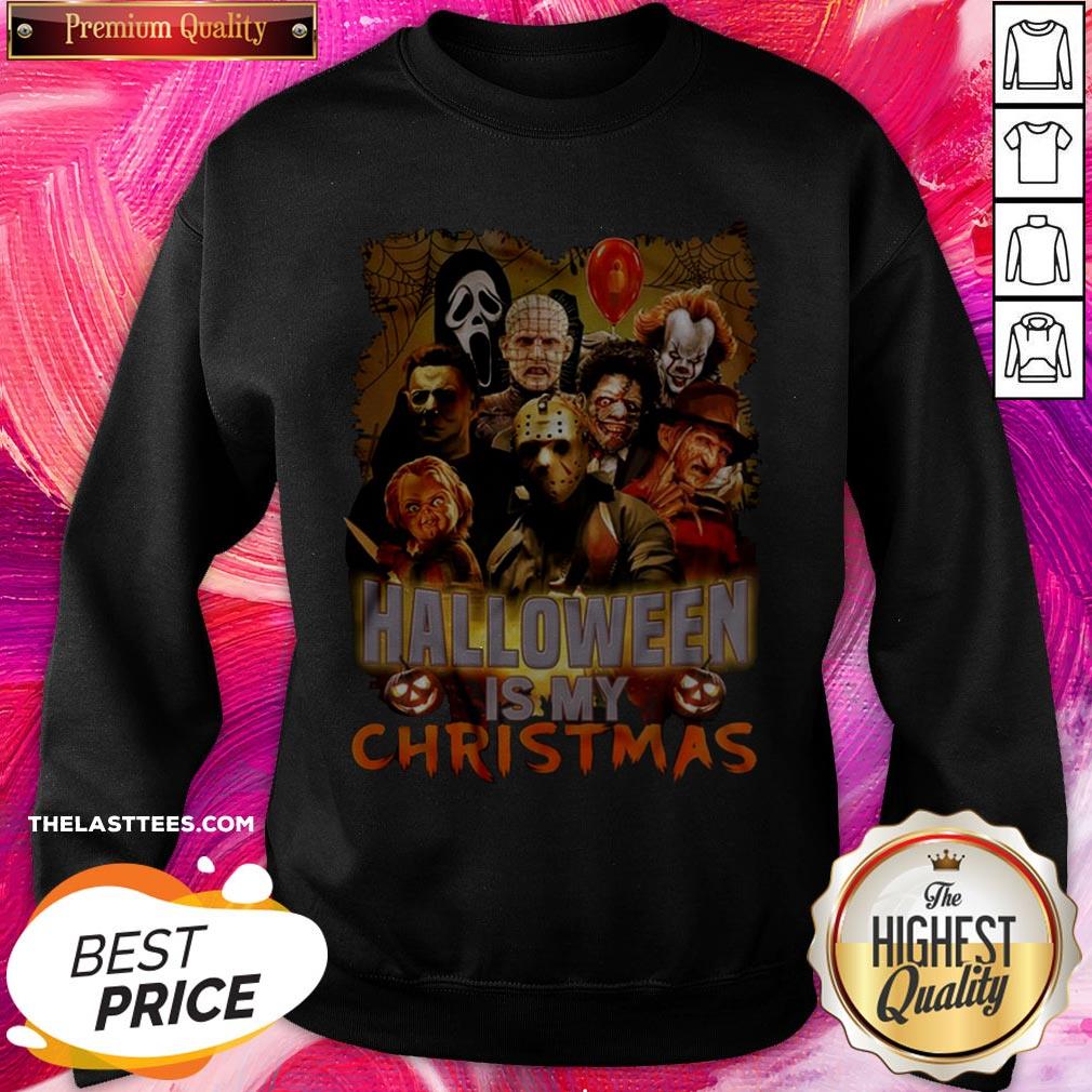 Happy Horror Characters Halloween Is My Christmas Shirt - Image 4