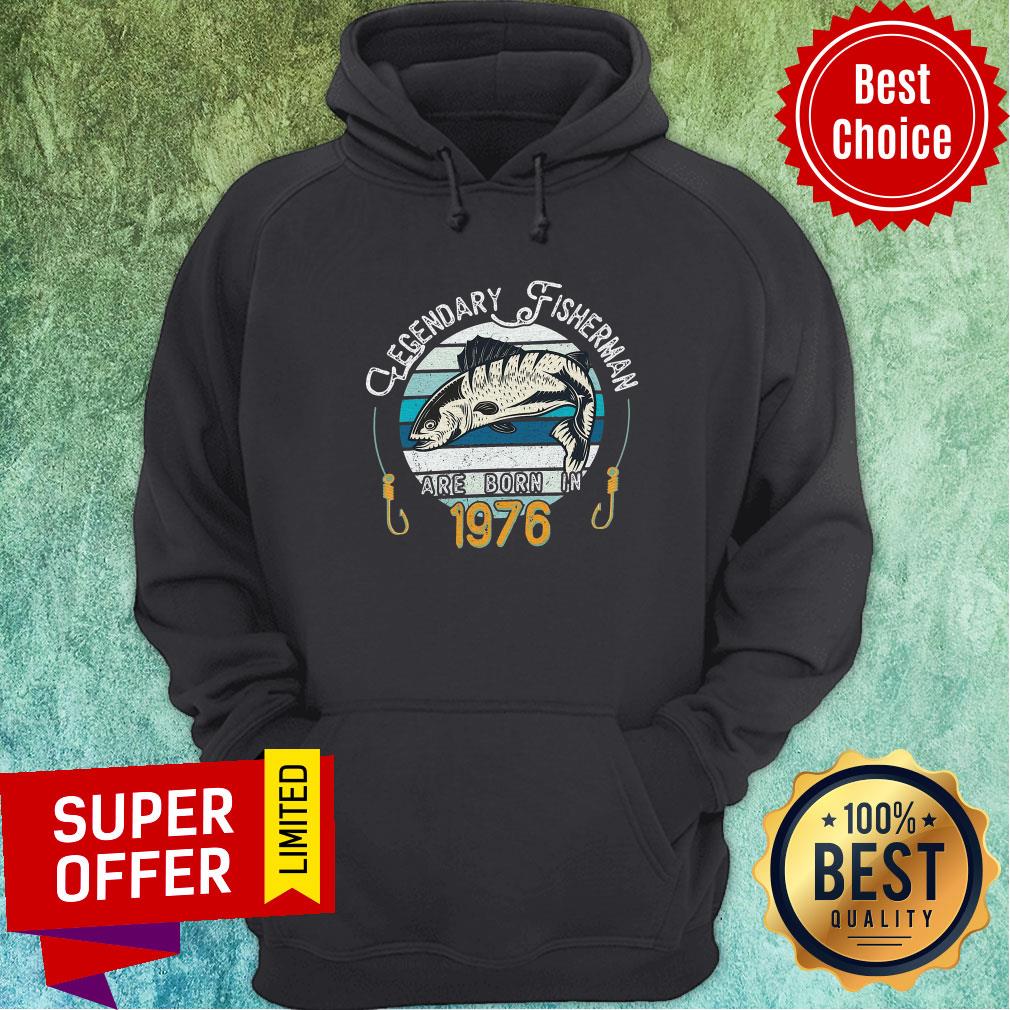Premium Legendary FisherMan Are Born In 1976 Vintage Shirt - Image 2