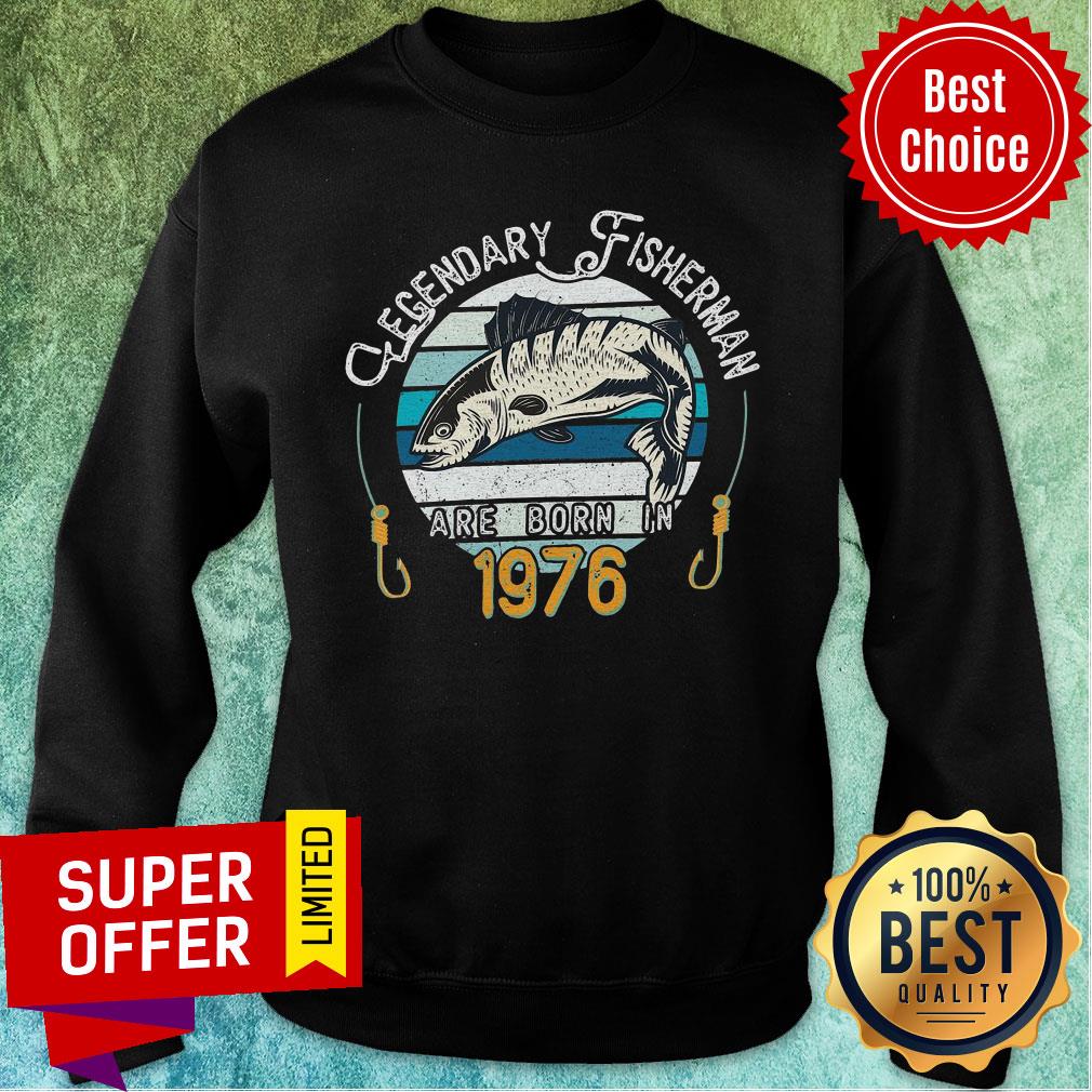 Premium Legendary FisherMan Are Born In 1976 Vintage Shirt - Image 5