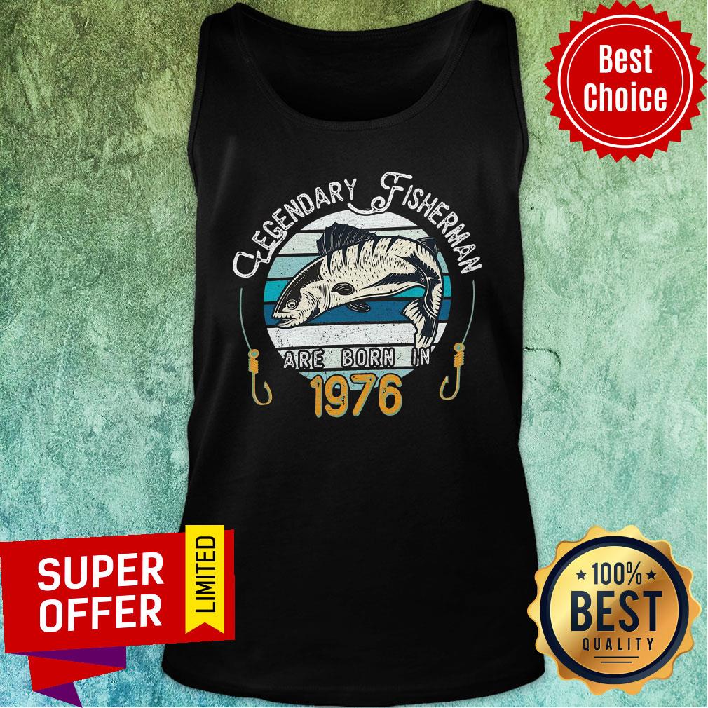 Premium Legendary FisherMan Are Born In 1976 Vintage Shirt - Image 4
