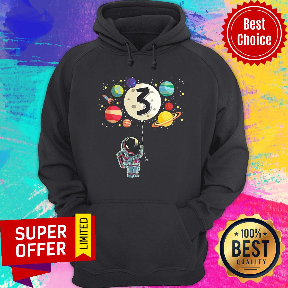 Galaxy 3 Years Old Birthday Boy Gifts Astronaut 3Rd Birthday Shirt - Image 5