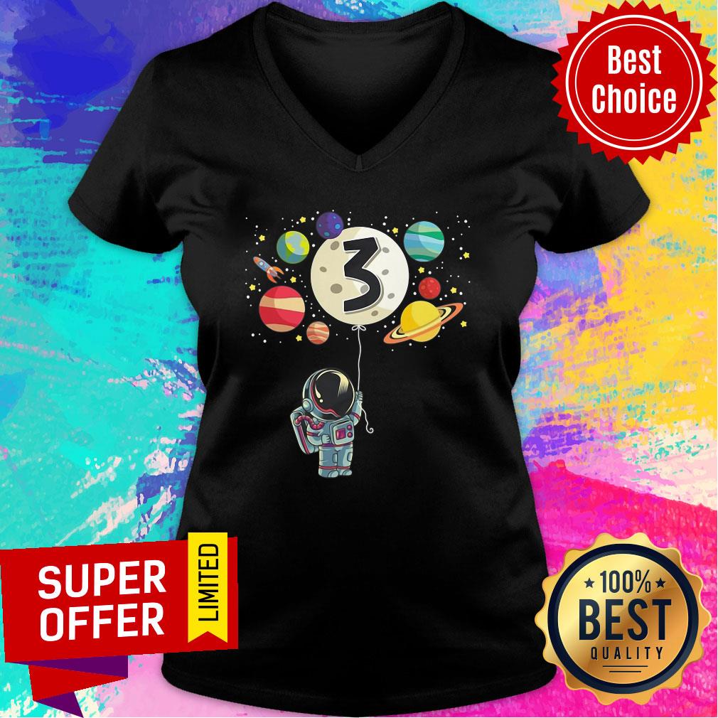 Galaxy 3 Years Old Birthday Boy Gifts Astronaut 3Rd Birthday Shirt - Image 2