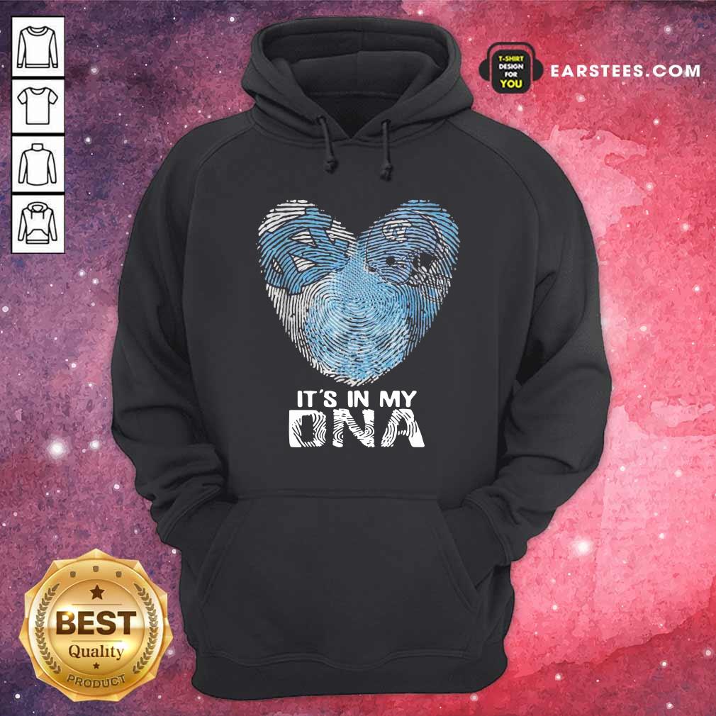 Hot North Carolina Tar Heels Football It’s In My DNA Heart Shirt - Image 2