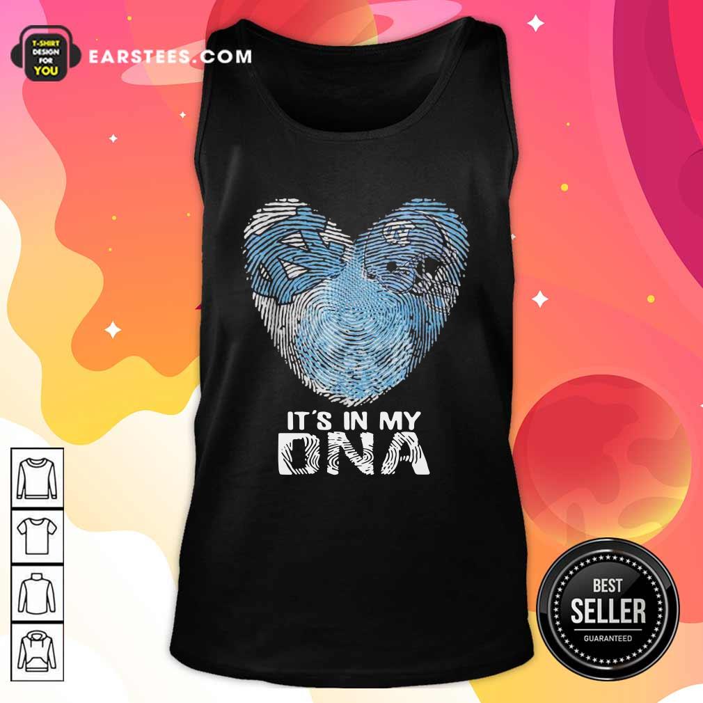 Hot North Carolina Tar Heels Football It’s In My DNA Heart Shirt - Image 4
