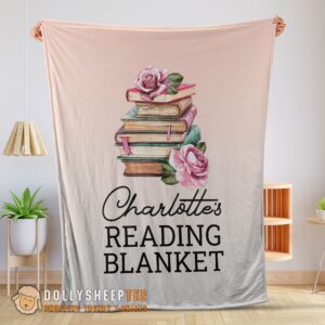 Hot Cute Pretty Vintage Book Reading Blanket Fleece Customized Blanket