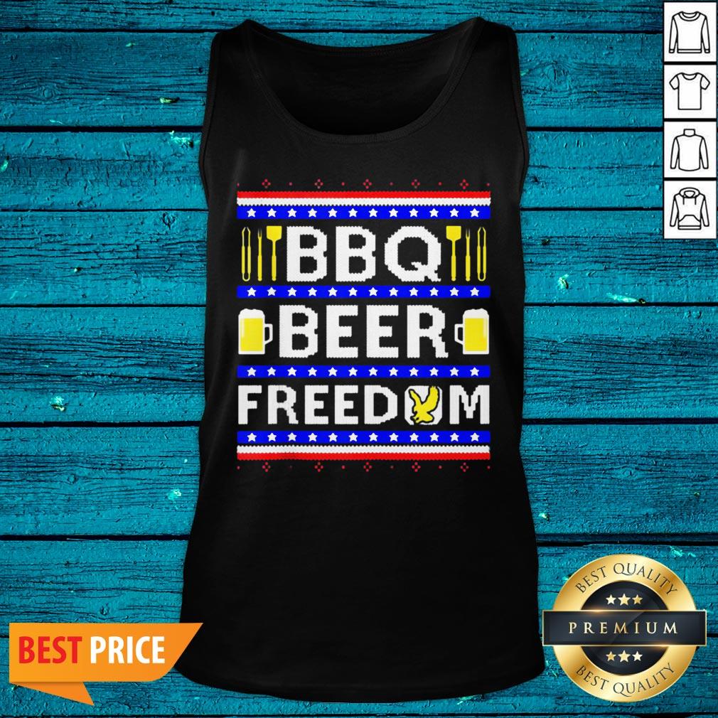 Attractive Bbq Beer Freedom Ugly Christmas Shirt - Image 5