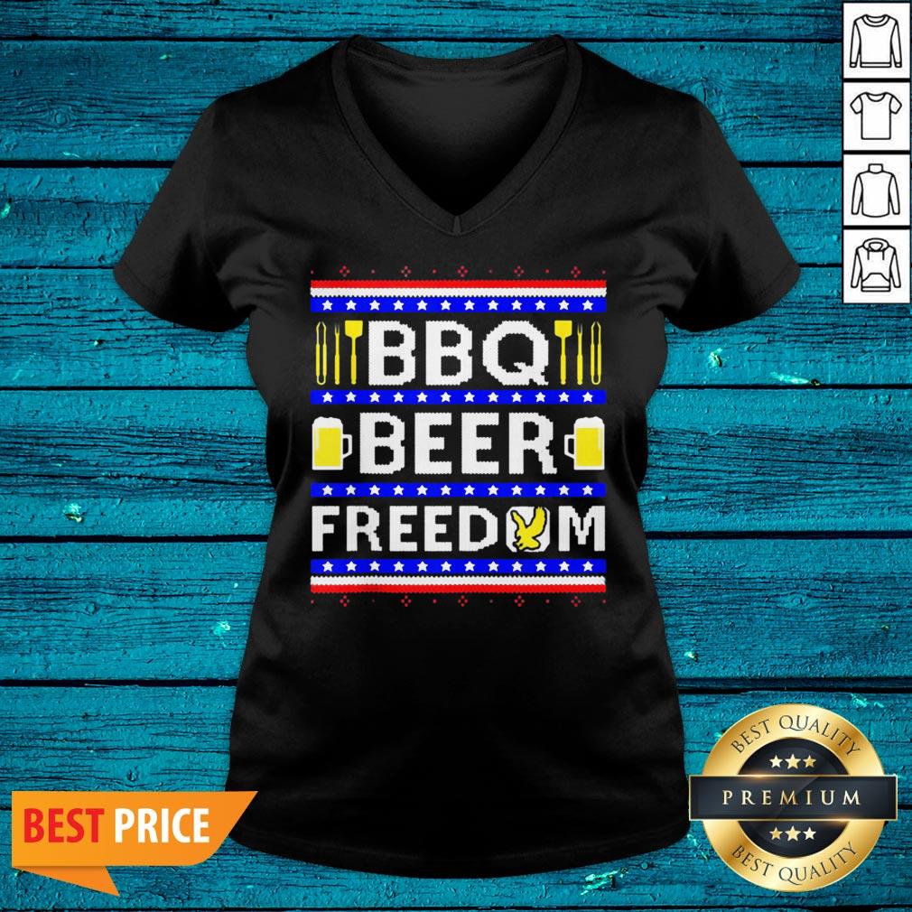 Attractive Bbq Beer Freedom Ugly Christmas Shirt - Image 4