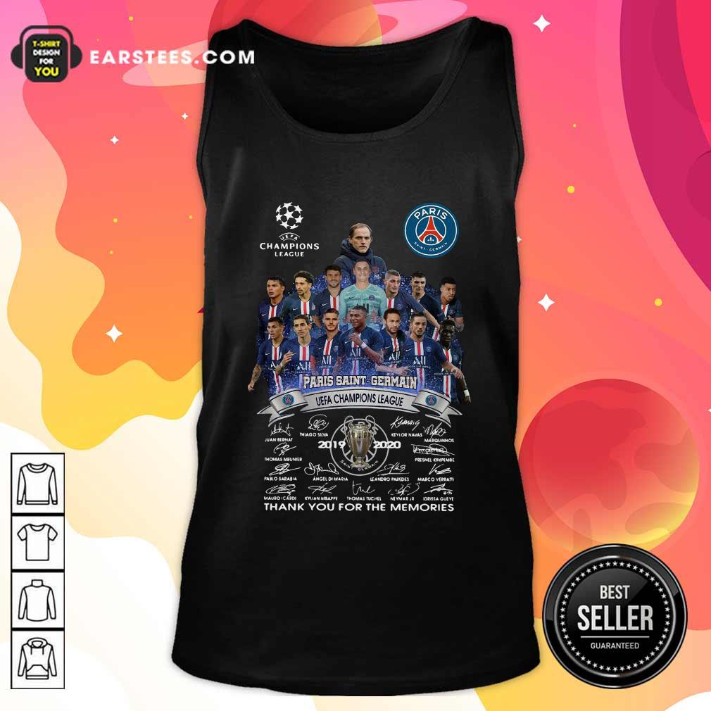 Funny Paris Saint Germain UEFA Champions League 2019 2020 Thank You For The Memories Signatures Shirt - Image 4