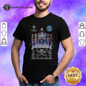 Funny Paris Saint Germain UEFA Champions League 2019 2020 Thank You For The Memories Signatures Shirt