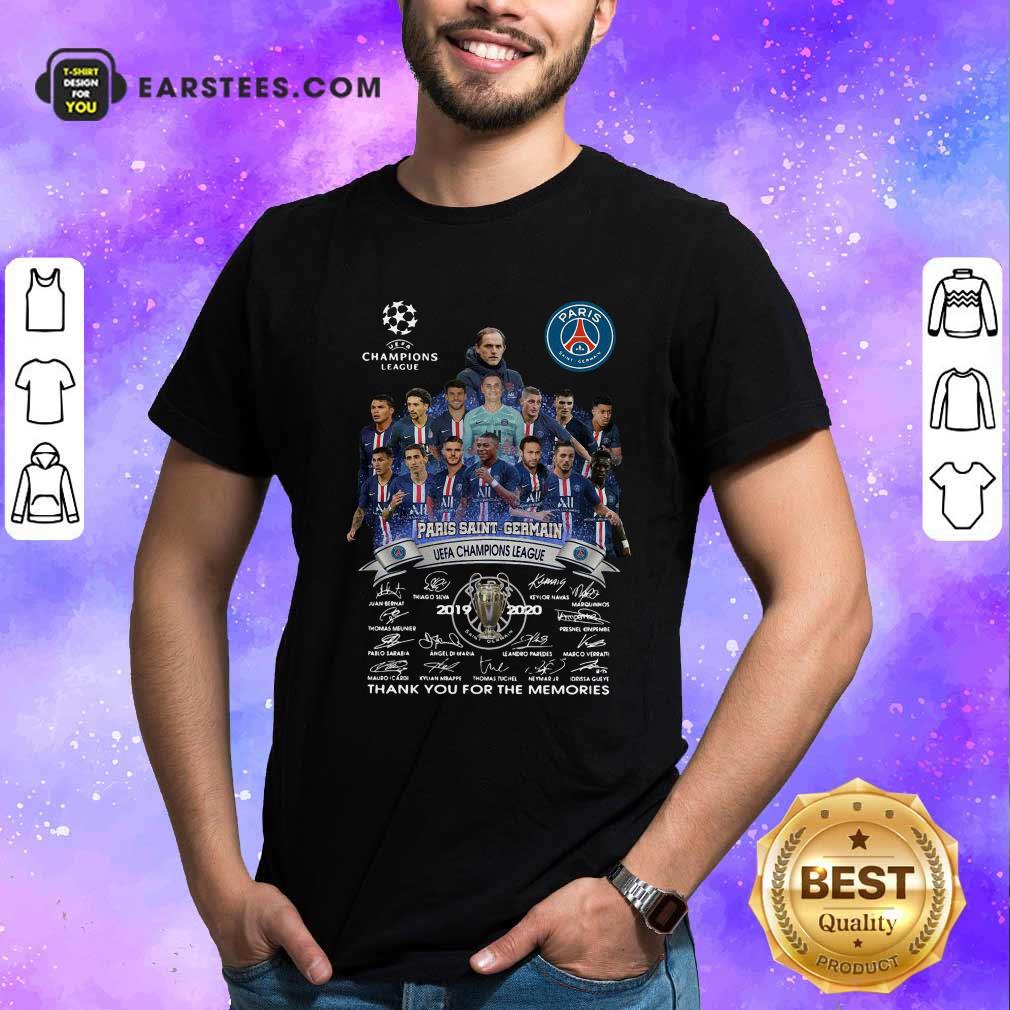 Funny Paris Saint Germain UEFA Champions League 2019 2020 Thank You For The Memories Signatures Shirt