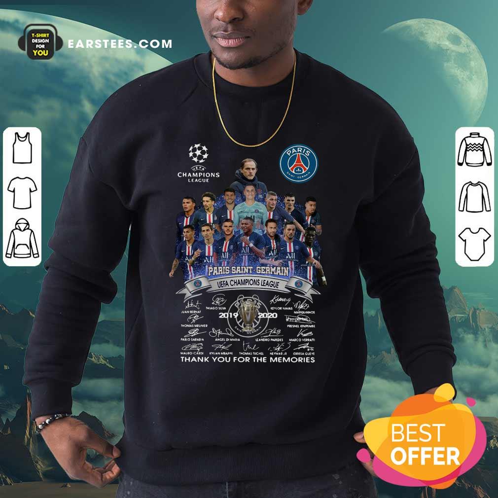 Funny Paris Saint Germain UEFA Champions League 2019 2020 Thank You For The Memories Signatures Shirt - Image 5