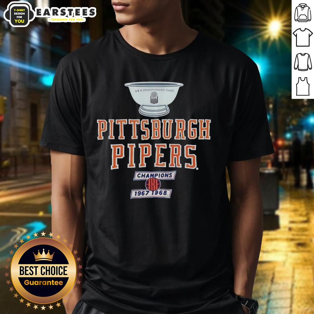 Awesome Pittsburgh Pipers 1967-68 Aba Champions Trophy T-Shirt