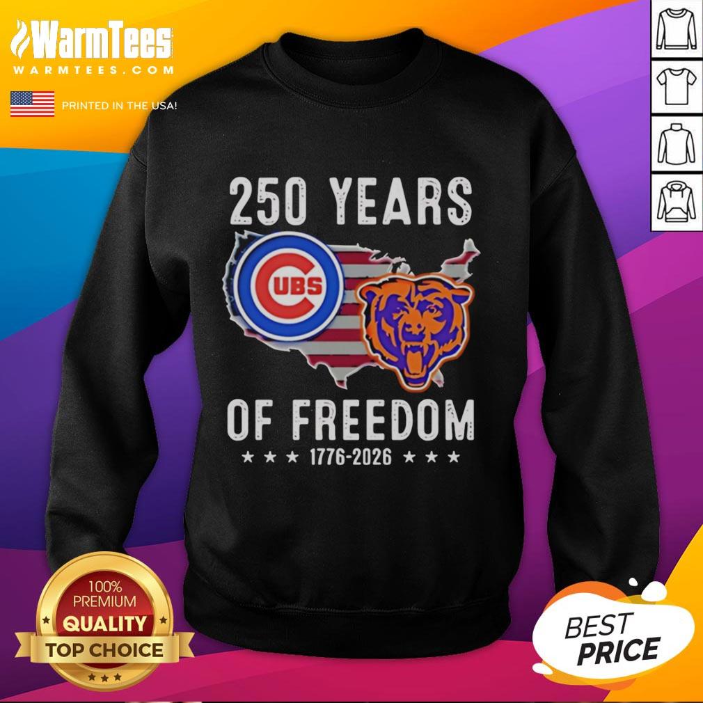 Awesome America Chicago Cubs And Chicago Bears 250 Years Of Freedom T-Shirt - Image 5