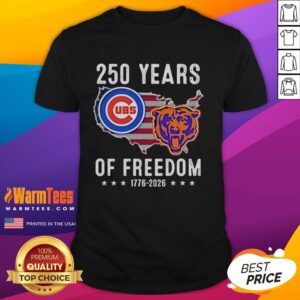 Awesome America Chicago Cubs And Chicago Bears 250 Years Of Freedom T-Shirt