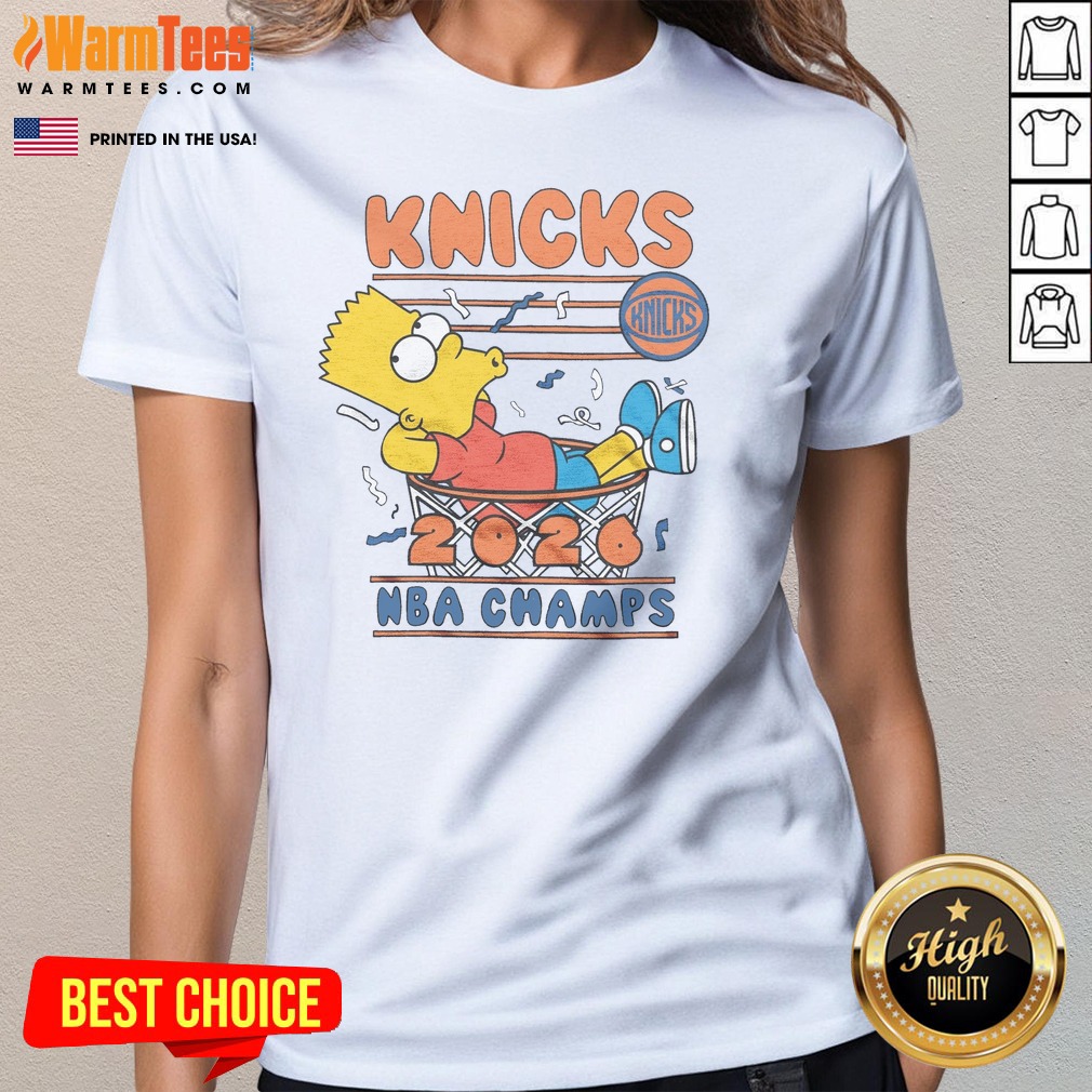 Premium The Simpsons Bart X Knicks 2026 NBA Champs Shirt - Image 2