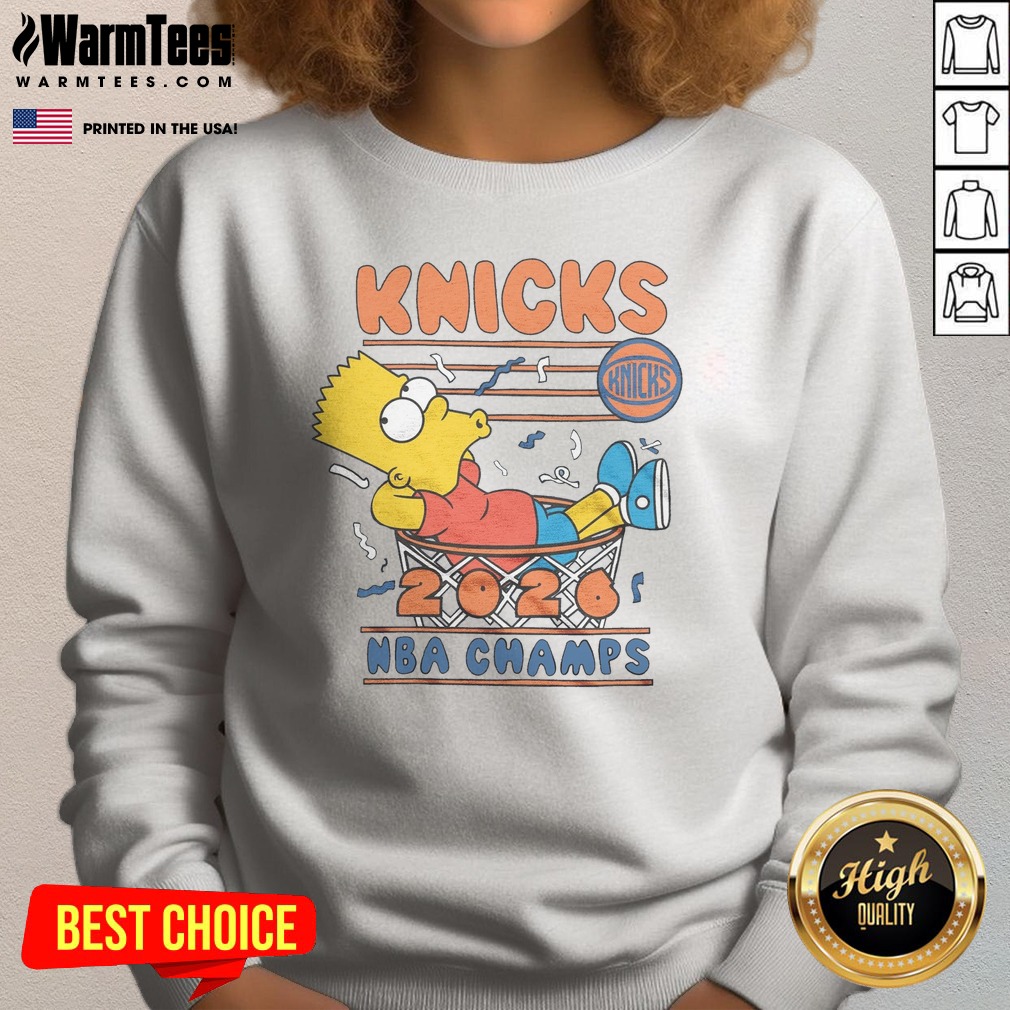 Premium The Simpsons Bart X Knicks 2026 NBA Champs Shirt - Image 4