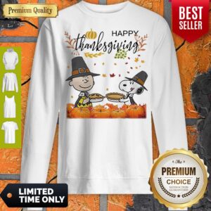Alternative view of Charlie Brown And Snoopy Peanuts Happy Thanksgiving Shirt