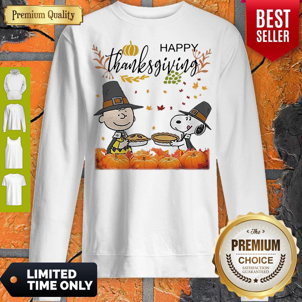 Charlie Brown And Snoopy Peanuts Happy Thanksgiving Shirt - Image 2