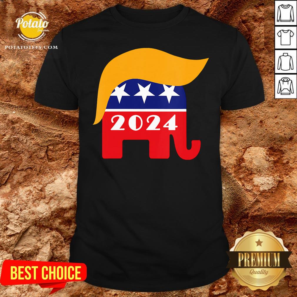 Premium President Trump 2024 Republican Elephant Hair Logo Shirt