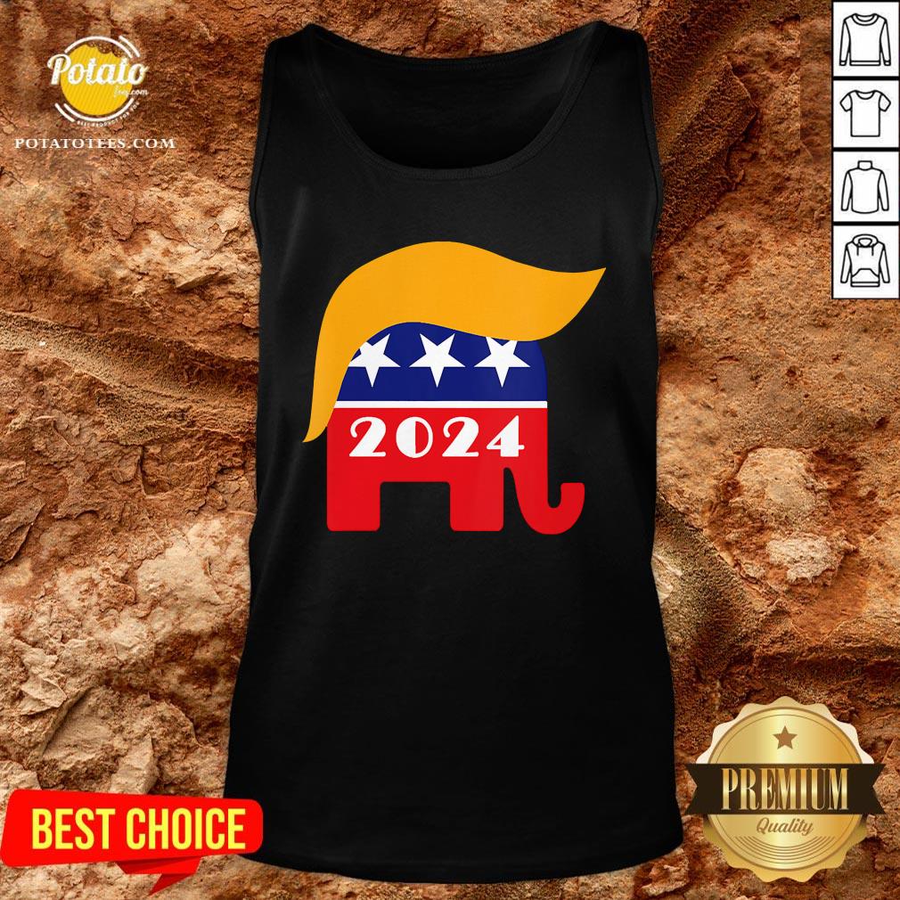 Premium President Trump 2024 Republican Elephant Hair Logo Shirt - Image 3