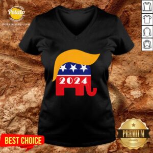 Alternative view of Premium President Trump 2024 Republican Elephant Hair Logo Shirt