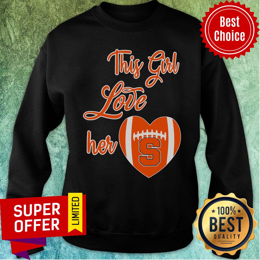 Premium This Girl Love Hear Heart Syracuse Orange Football Shirt - Image 5