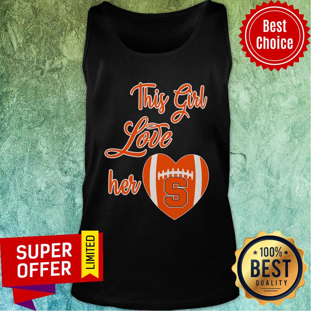 Premium This Girl Love Hear Heart Syracuse Orange Football Shirt - Image 4